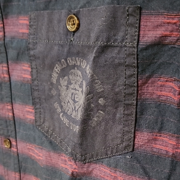 Buffalo David Bitton Blue and Purple Casual Button Down Shirt - Picture 5 of 11